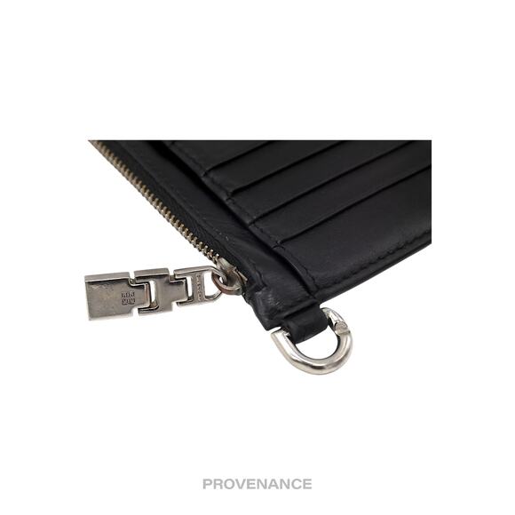 🔴 Givenchy 4G Logo Zip Card Holder Wallet - Black Leather - Picture 8 of 10
